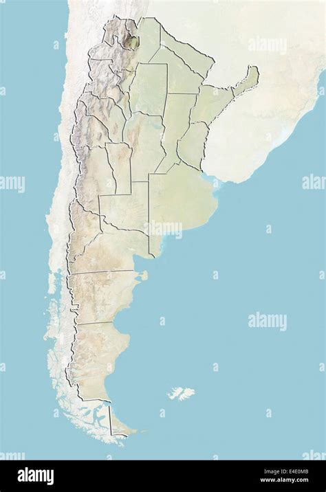 Argentina and the Province of Jujuy, Relief Map Stock Photo - Alamy