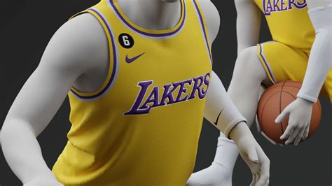 Los Angeles Lakers Home Jersey 2023 Main - 3D Model by ShehataDesigns