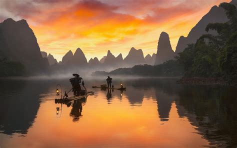 Li River In China View From Xialong In Near On Xingping Yangshuo ...