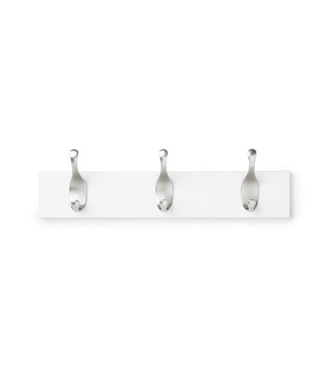 Amazon Basics Wall Mounted Modern Coat Rack, 3 Hooks, White- Buy Online ...