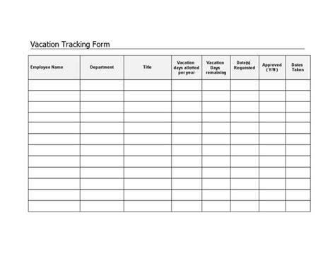 Free Employee Vacation Tracker Excel Template