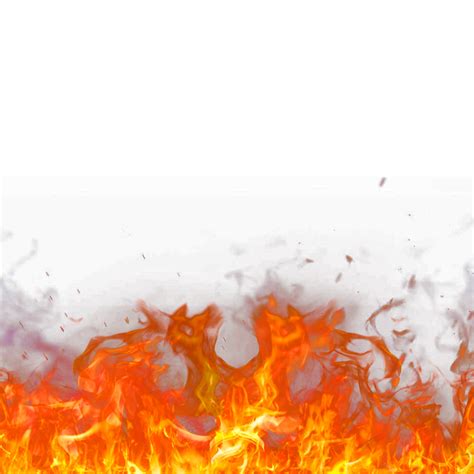 Free Burning fire with sparks isolated on transparent background ...