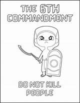 Commandments Printable Commandment Craft Shalt Thou Coloringhome Moses  sketch template