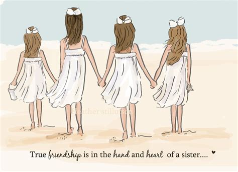 Soeur Wall Art True Wall Art Friendship quatre soeurs | Etsy | Zusjes ...