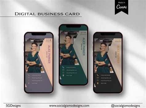 Digital Business Card Template Virtual Business Card - Etsy España