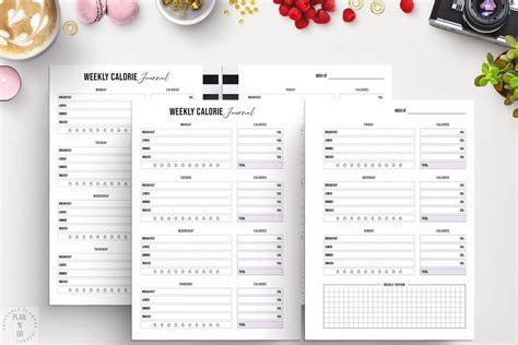 Food Journal Calorie Tracker Printable Weight Loss Journal - Etsy