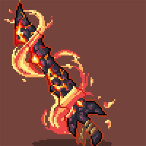 Terraria fire sword contest pixel art