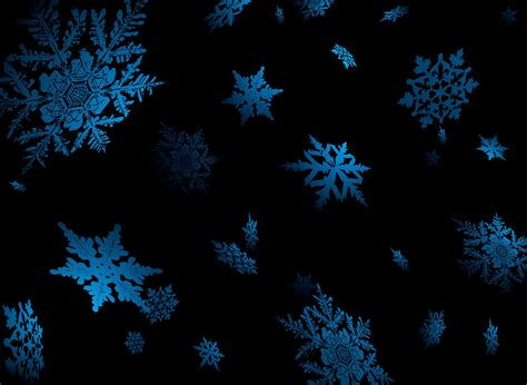 Download Black Blue Artistic Snowflake HD Wallpaper