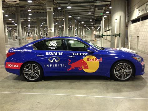 This Infiniti Q50 was beautifully wrapped with Red Bull's logo | Bull ...