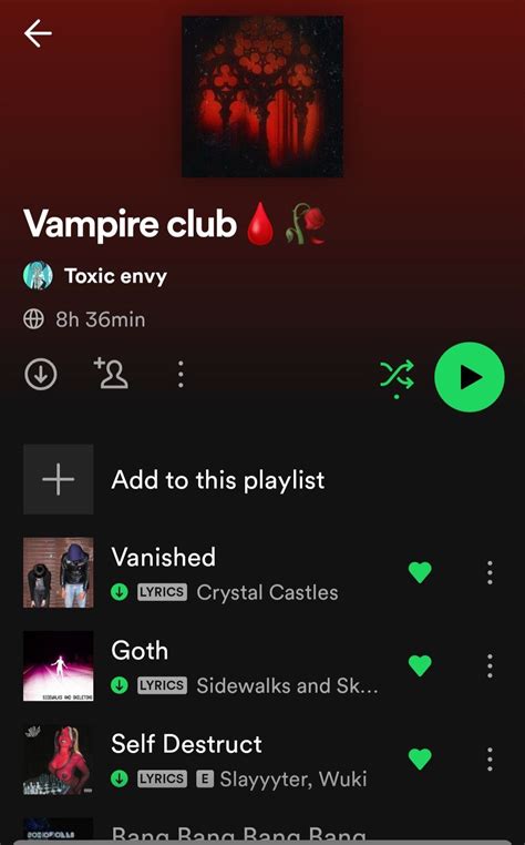 Vampire club spotify playlist aesthetic | Playlist, Spotify playlist, Spotify