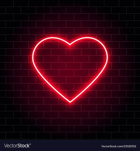 Love Heart Neon Red Aesthetic Wallpaper - canvas-a