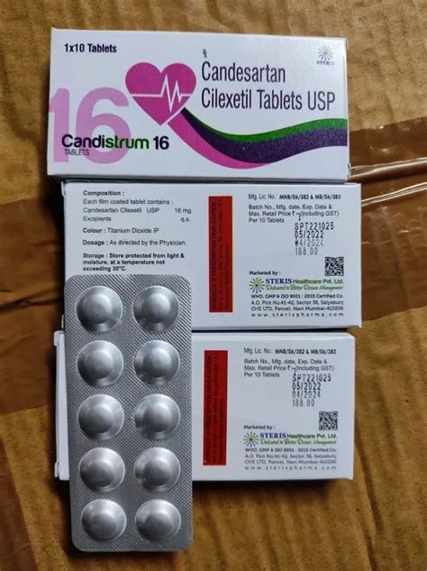 Candesartan Cilexetil Tablet 16 Mg at Rs 190/box | Candesartan in ...