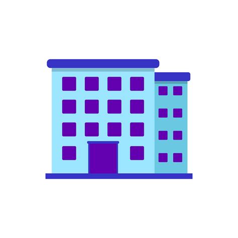 Office building icon in flat style and blue color 20398640 Vector Art ...