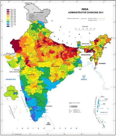 District-wise map of fertility rate in India - Vivid Maps