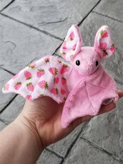 READY TO SHIP Pink Strawberry Bat Plush Scented or No Scent | Cute ...