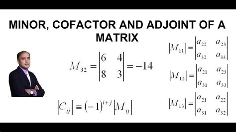 Minors, Cofactors and Adjoint of a Matrix: Numerical Examples - YouTube