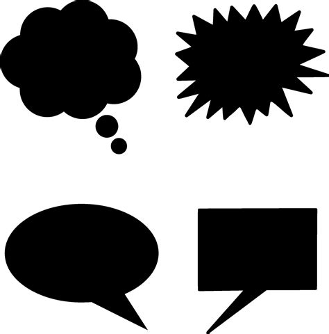 Speech Bubble Silhouette Vector on white background 34075545 Vector Art ...