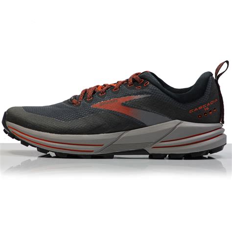 Brooks Cascadia 16 GTX Men's Trail Shoe - Black/Ebony/Cinnabar | The Running Outlet