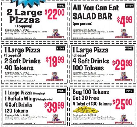 chuck e cheese coupons - 2024