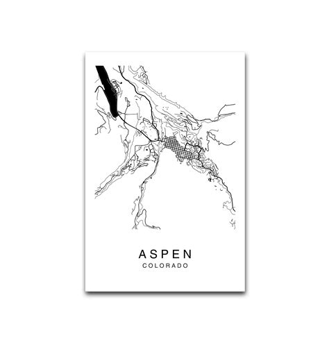 Aspen Map Aspen City Map Map Poster Map Print Aspen Street | Etsy