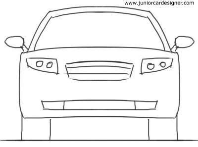 Car Drawing For KidsTutorial: 4 Door Car Front View | Çizim