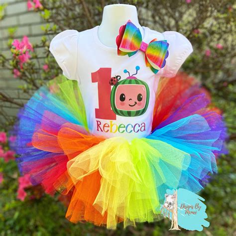 Cocomelon Birthday Outfit First Birthday Shirt Rainbow Tutu | Etsy