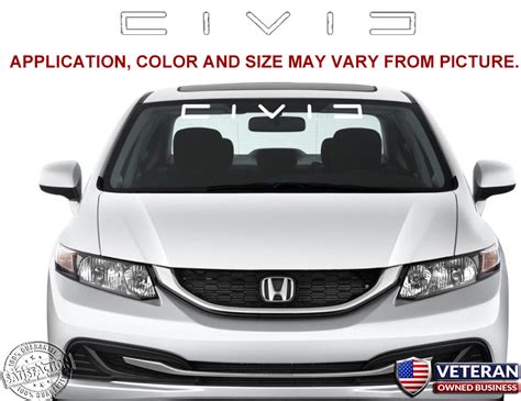 Honda Civic Windshield Window Banner Ver. 2 Vinyl Decal Accessory Stic ...