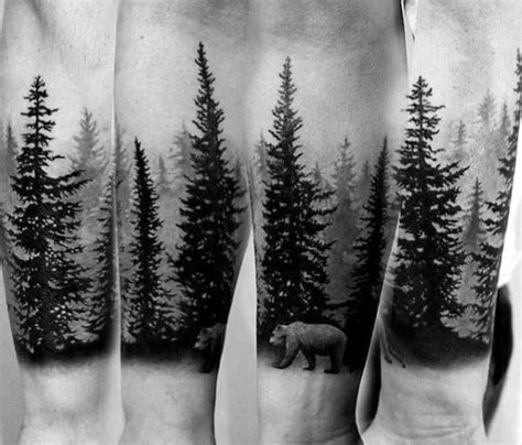 50 Tree Line Tattoo Design Ideas For Men - Timberline Ink | Forest tattoo sleeve, Nature tattoo ...