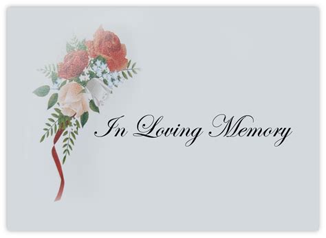 In Loving Memory (Flowers with Ribbon) - 90mm x 125mm Florist Cards - CelloExpress