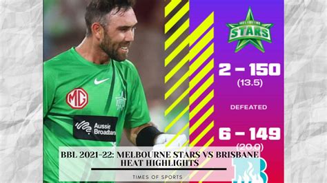 BBL 2021-22 Melbourne Stars vs Brisbane Heat Highlights | Stars Won by ...