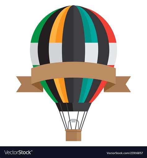 Vintage style aerostat with ribbon banner Vector Image