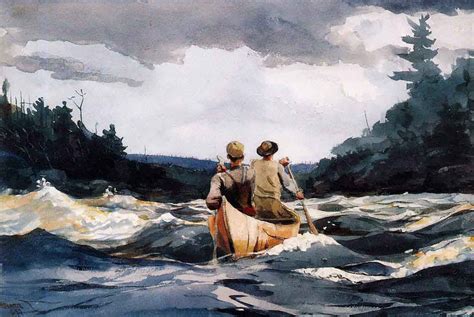 Canoe In The Rapids By Winslow Homer Print or Oil Painting Reproduction from Cutler Miles.