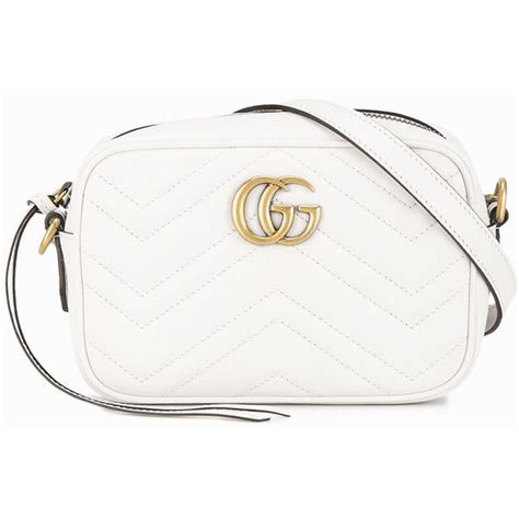 Gucci White Gg Marmont Matelassé Bag ($915) liked on Polyvore featuring bags, handbags, zip top ...