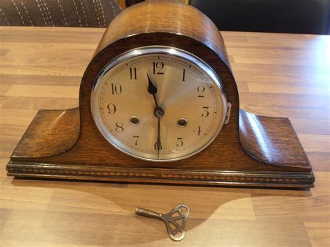 Lovely Antique Oak Cased Chiming Mantel clock for repair -- Antique Price Guide Details Page