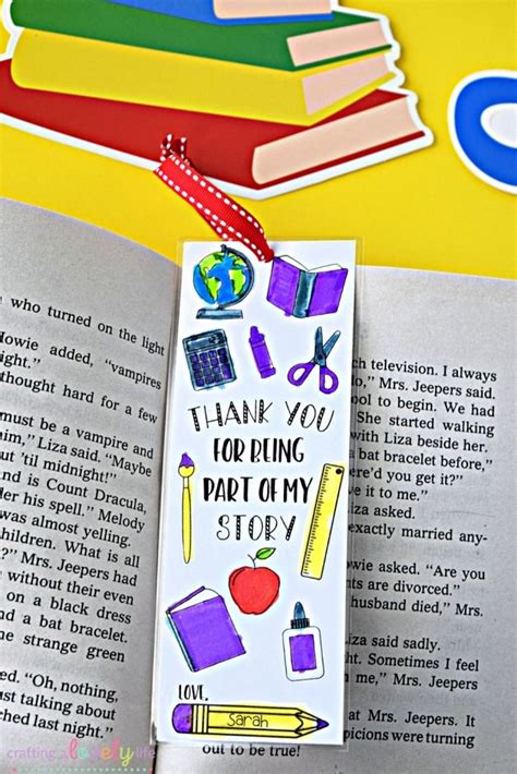 DIY Teacher Appreciation Bookmark Free Printable