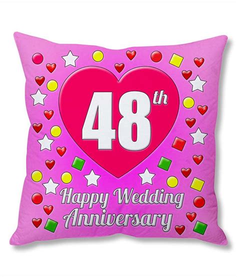 Photogiftsindia 48th Wedding Anniversary Cushion Cover: Buy Online at ...