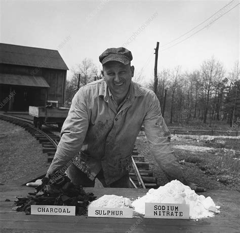 Gunpowder ingredients, 1940s - Stock Image - C018/0681 - Science Photo Library