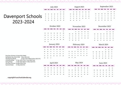 Davenport Iowa School Calendar - Kacie Maribel