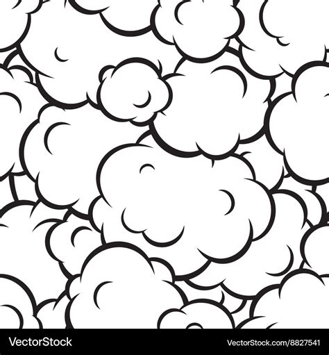 Pop art smoke seamless pattern Royalty Free Vector Image