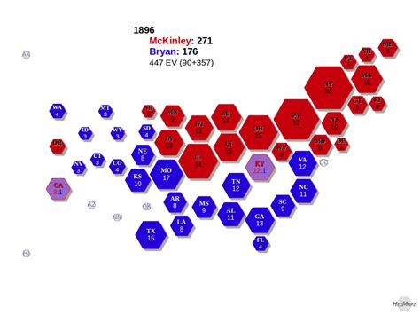 U.S. Electoral Map 1896 – HexMapz