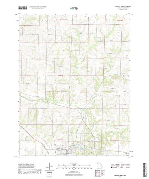 MyTopo Marshall North, Missouri USGS Quad Topo Map