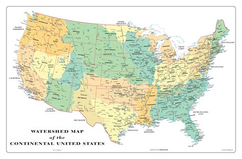 US Watershed Wall Map by GeoNova - MapSales