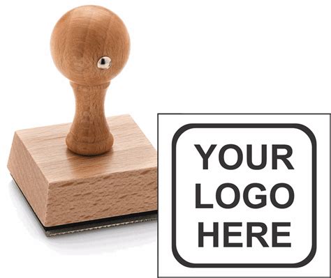 Custom Logo Stamp with Wooden Handle