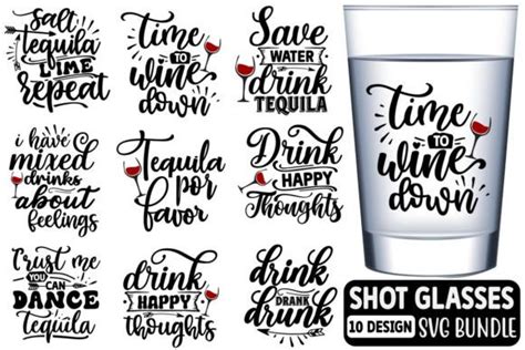 1 Shot Glasses Svg Bundle Designs & Graphics