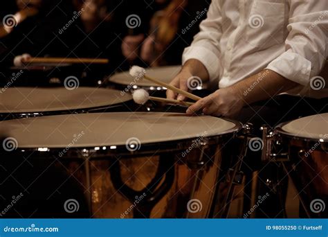 Hands Musician Playing the Timpani Stock Photo - Image of horizontal ...