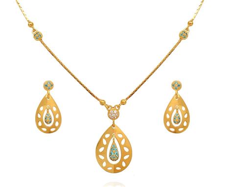 Light Weight Gold Necklace Set Designs - Dhanalakshmi Jewellers