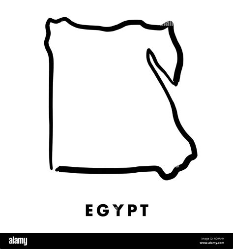 Egypt simple map outline - smooth simplified country shape map vector Stock Vector Image & Art ...