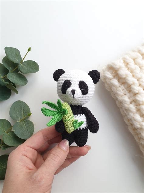 Panda stuffed toy crochet panda mini bear tiny panda | Etsy