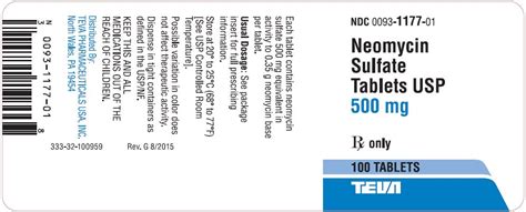 Order Neomycin Sulfate (Neomycin Sulfate) 500 mg/1 TABLET online from ...