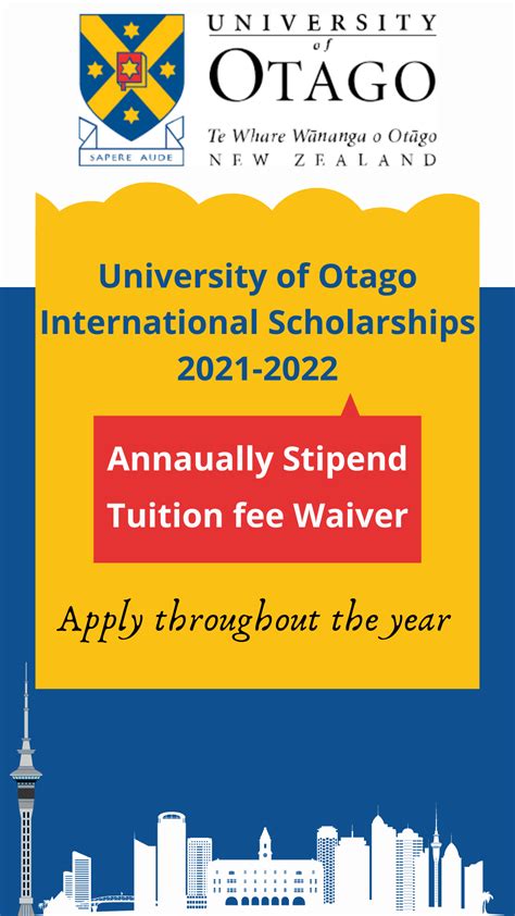 University of Otago International Scholarships 2021-2022